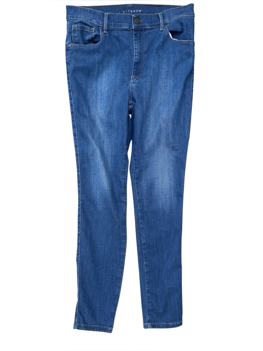 Mott & Bow High Rise Skinny Jane Jeans Size
32x28 Medium Wash Power Stretch EUC